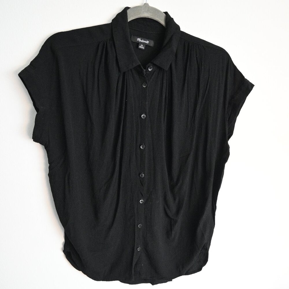 Madewell Central Drapey Shirt in True Black – XS